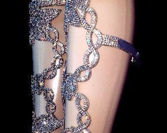 Leg Cuffs Leg Wraps Dance Pieces Leg Sleeves Leg Wrist Leglets Samba rhinestone Leg warmers Carnival Burlesque Samba Pageant Costume