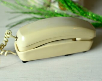 Vintage Beige Pac Tel Push Button Phone Telephone Wall/Table Style 1980