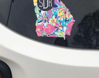 Georgia Car Monogram Decal
