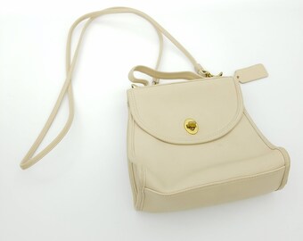 Vintage Ivory/ Cream Coach Leather Crossbody Regina Handbag - No. E60-9983