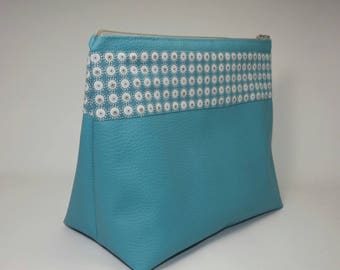 Turquoise vanity travel kit.