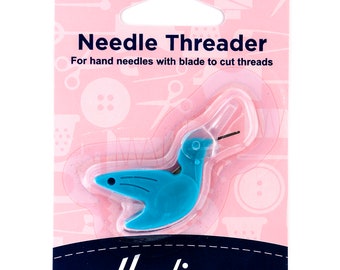 Hemline Hummingbird Needle Threader With Cutting Blade Hand Sewing Haberdashery