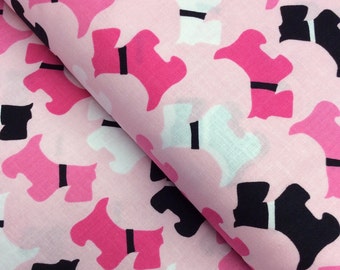 Urban Zoologie Pink Scottie Dog by Robert Kaufman patchwork quilting fabric