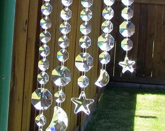 Star, Moon, Crystal Prism Suncatcher, Mother's Day Gift, 5S-3