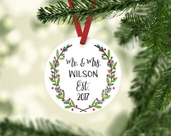 mr mrs ornament / Christmas ornament / our first Christmas / wedding ornament / custom ornament / first Christmas / wedding gift / newlywed
