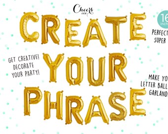 16" GOLD letter A to Z - number 0 to 9- create your own phrase gold foil balloon - party balloon - bridal/baby shower party decor