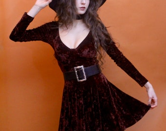 Crushed Velvet Skating Dress
