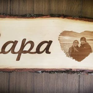 Custom Engraved Wood Plank, Photo Engraved onto Wood, Custom Wood Sign,Anniversary Gift, Wedding Gift, Engagement Keepsake,Home Decor Plaque