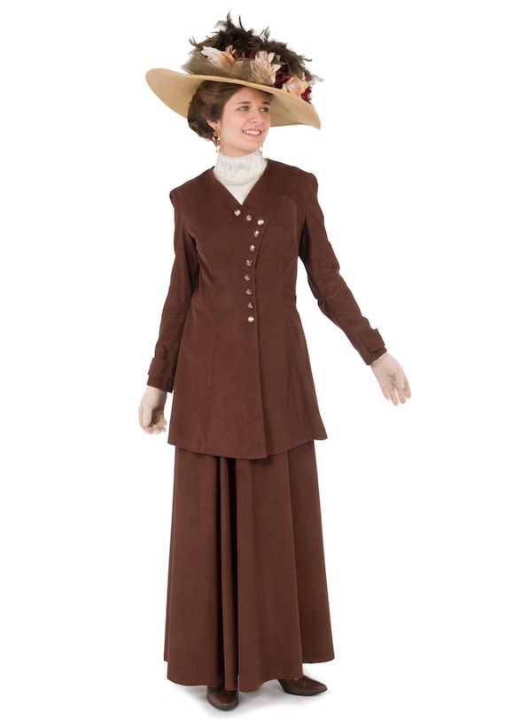 Downton Abbey Inspired Dresses Sienna Edwardian Corduroy Suit $188.00 AT vintagedancer.com