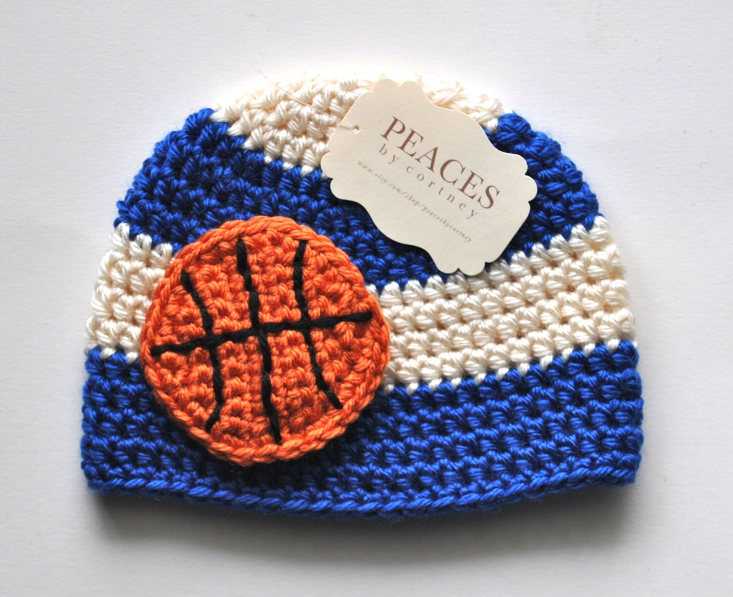 Baby Basketball Hats Royal Blue & White Basketball Inspired