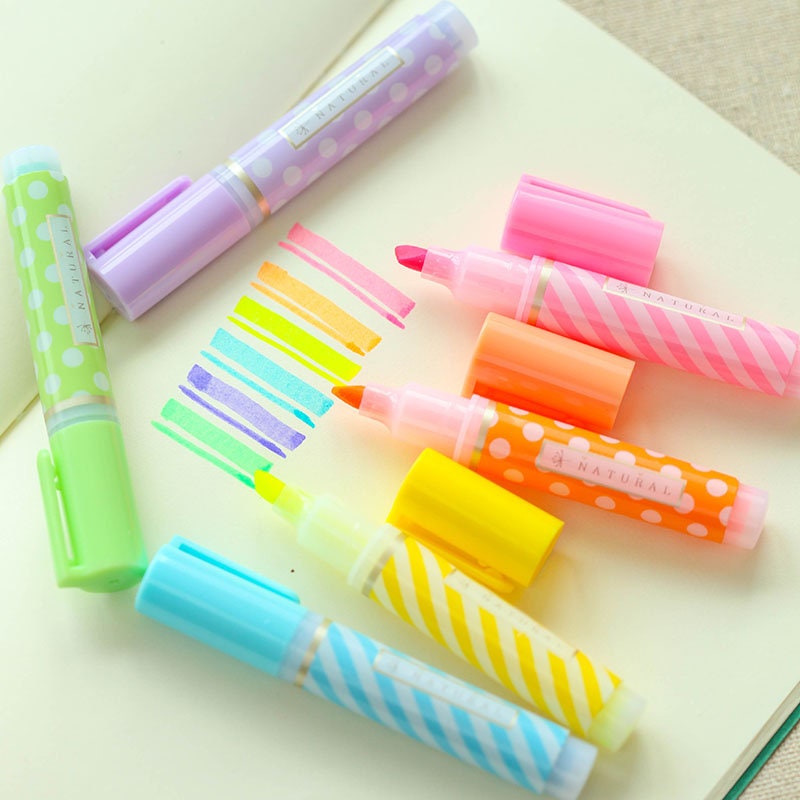 Highlighters Set Candy Color Highlighter Cute School