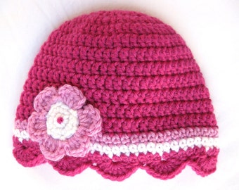 Pattern knit preemie newborn hat bow baby beanie 8ply DK