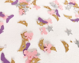 Princess Confetti | Crown Confetti | Tiara Confetti | Pink and Purple Confetti | Princess Party Decor | Princess Decorations | Bow Confetti