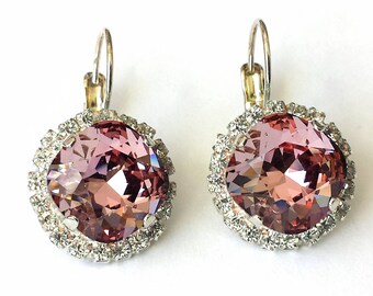De Cavalier Pink crystal earrings 552 main image 0