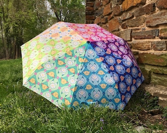 Rainbow Fox Folding Umbrella Parasol