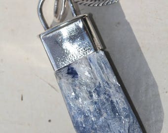 Blue Kyanite and Silver Pendant on a Silver chain