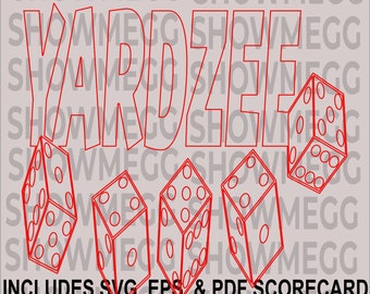 Download Print or Cut file YARDZEE Score Card file with Uncoordinated