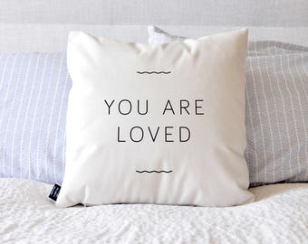 You Are Loved - Velveteen Throw Pillow Cover