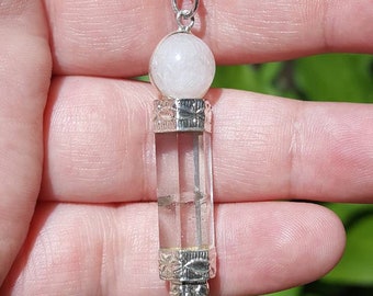 Quartz/Rose Quartz Wand Pendulum/Divination