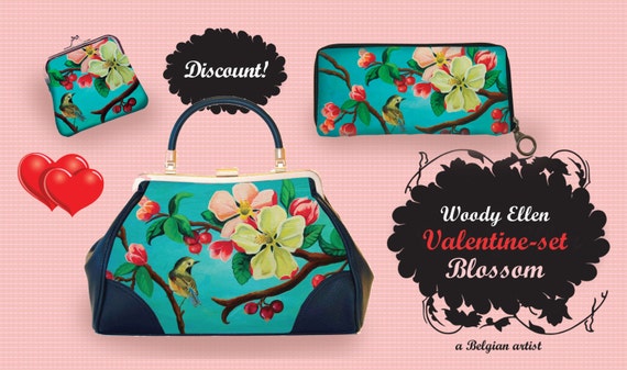 Retro handbag Set, vintage handbag set,Blossom, christmas,gifts,gifts for her,Woody Ellen handbag,christmas gifts,christmas gift ideas