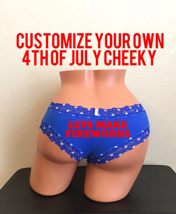 Victoria's Secret Custom Panties, Memorial Day Panties, Personalized Panties, 4th of July, Red White and Blue Panties, VS Pink Cheeky