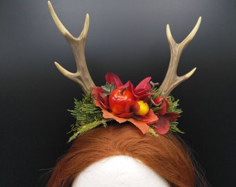 antlers, antler headdress, deer headpiece, woodland, fantasy, forrest, witch, headdress, fantasy, deer