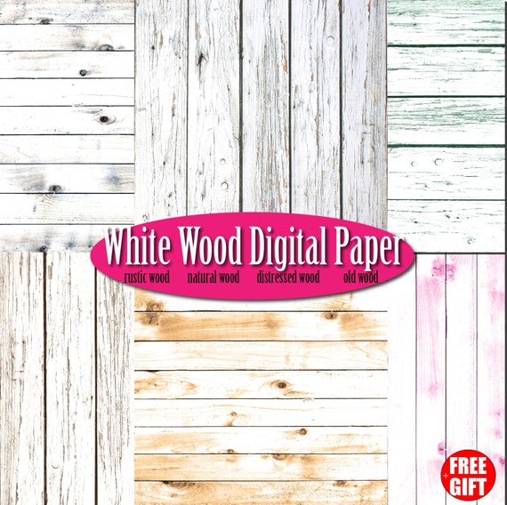 White wood digital paper rustic wood wall art scrapbook Wood Digital Background Natural wooden paper Wood clipart Digital wood frame clipart