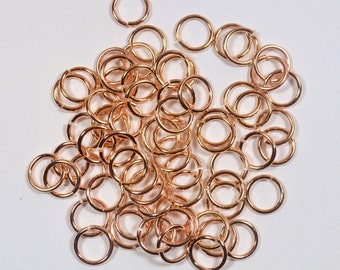 8mm Rose Gold Finish Jump Rings - Choose Your Quantity