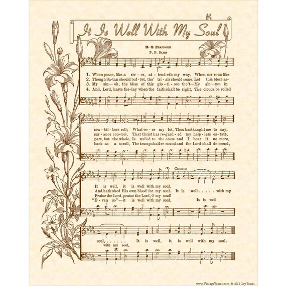 it is well with my soul a k a when peace like a river 8x10 when peace like a river sheet music