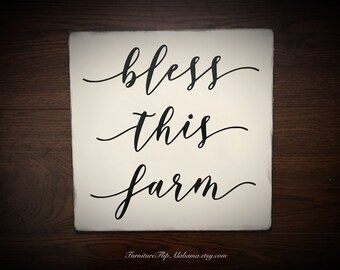 Farm Sign Bless this farm sign Wooden sign farmhouse sign Primitive Decor Farmhouse Decor rustic Sign primitive wall art porch decor gift