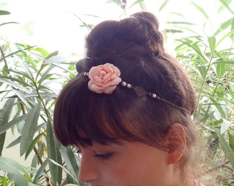 Retro wedding - wedding Fascinator headband, wedding hair accessories, headband, retro chic roseMARIAGE