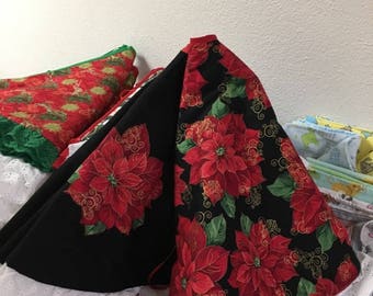 Poinsettia Christmas Tree Skirt