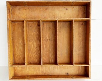 Vintage Wooden Cubby Box, Wooden Hanging Divided Box, Wooden Sorting Box, Display Box
