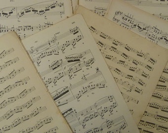Vintage sheet music paper maybe for art craft decoupage cards apx. 100 sheets, around A4+