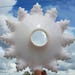 Pretty Antique French Art-Deco Pale Pastel Pink Flower Glass Ceiling Light Shade