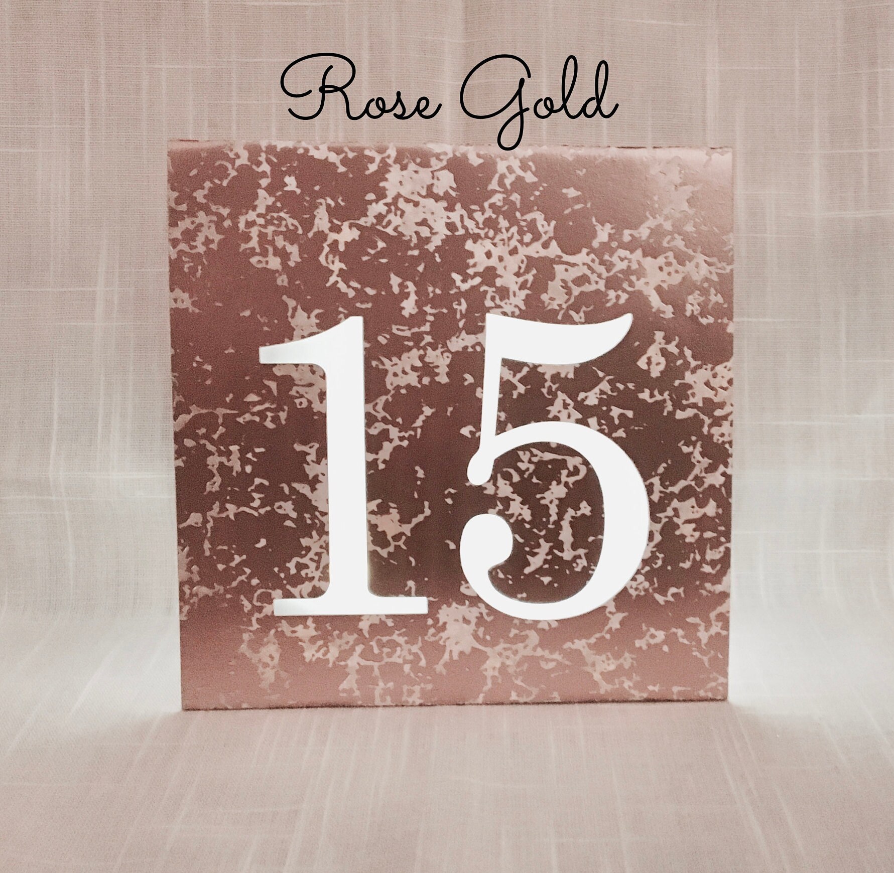 BIG Numbers MERCURY glass table numbers • ROSE gold, Gold, Silver