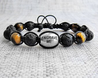 Custom name bracelet men personalized bracelet for him Custom name jewelry Braided bracelet Boyfriend gift Custom Quote Shamballa bracelet