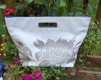 Silver On White Summer Foldover Tote by StephanieBee