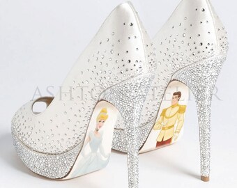 Custom hand painted Cinderella heels