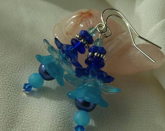 Blue Fairy Flower Earrings