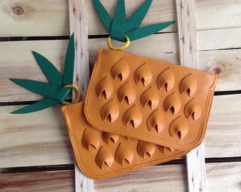 Leather Pineapple Pouch