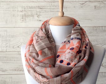 Spring scarf summer scarf orange scarf infinity scarf spring fashion accessories summer scarf