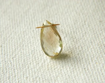 Gorgeous Peach Schiller rare AAA Oregon Sunstone faceted briolette bead 12.5mm x 7mm