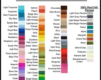 Pure Wool Felt - Australian Merino Wool - Choose your own color - 1 square