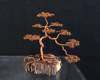 Bonsai Wire Tree Sculpture, Cascaded