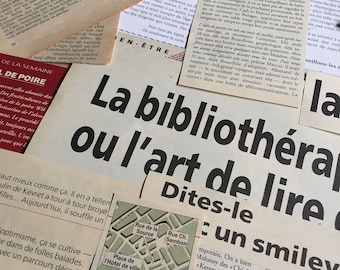 French Newspaper and book clipings * Ephemera Pack 30+ pieces