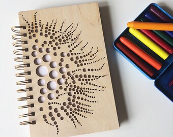Coral Notebook | Wood Sketchbook | Wooden Notebook | Laser Cut Wood Journal | Acid Free Paper | Ocean Sketchbook | Nature Journal