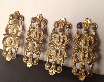 Vintage Gate Findings, Florentine Findings, Ornament Findings, 54m, 3Pcs