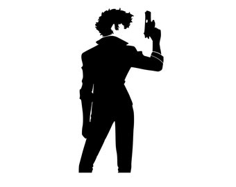 Cowboy Bebop Spike Spiegel full silhouette Vinyl Decal for cars, windows, laptops, or any hard smooth surface.