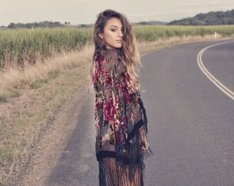 Dogtown Burnout Velvet kimono Jacket